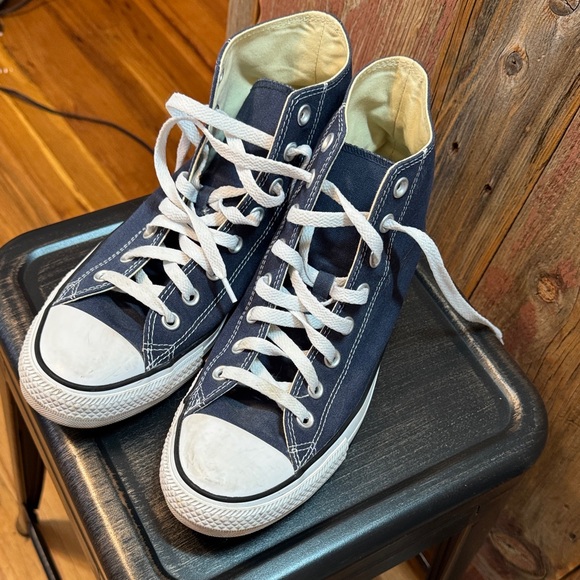 Converse Allstar Navy Blue High-Tops, size men’s 8.5, women’s 10.5. - Picture 1 of 8